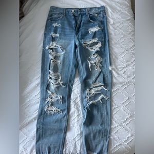 Size 2 ripped Mom Jean, high rise from American Eagle